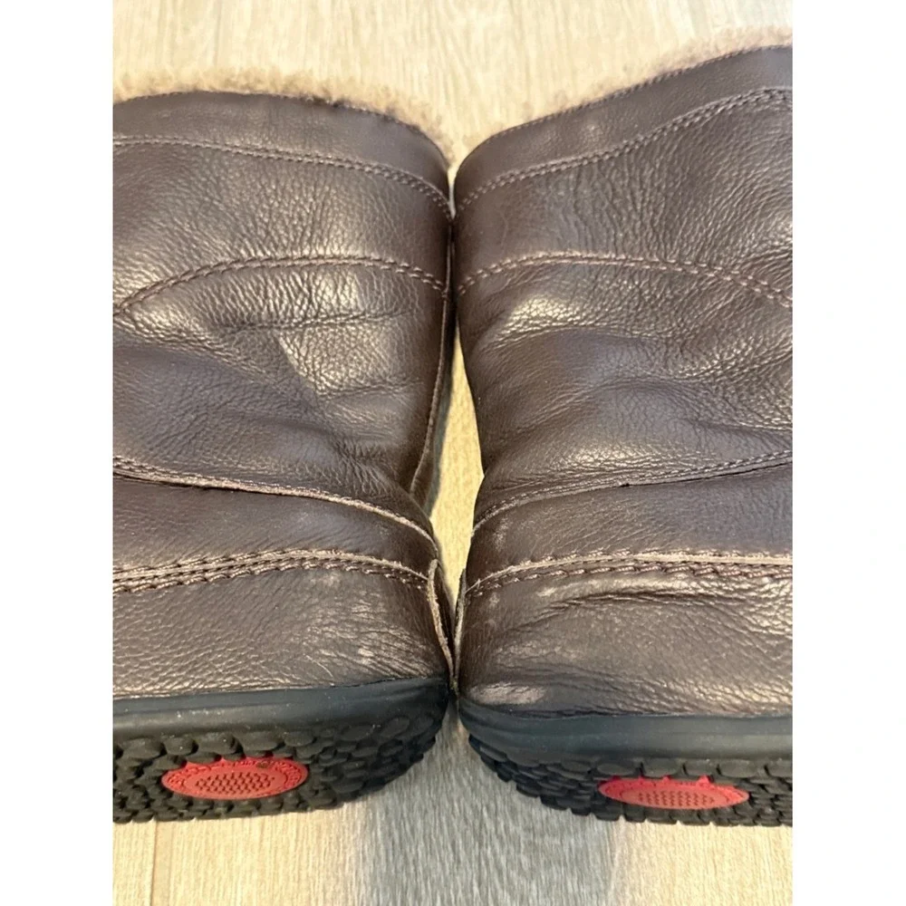 FitFlop Mukluk Leather Shearling Lined Winter Boots Brown Womens‎ 6